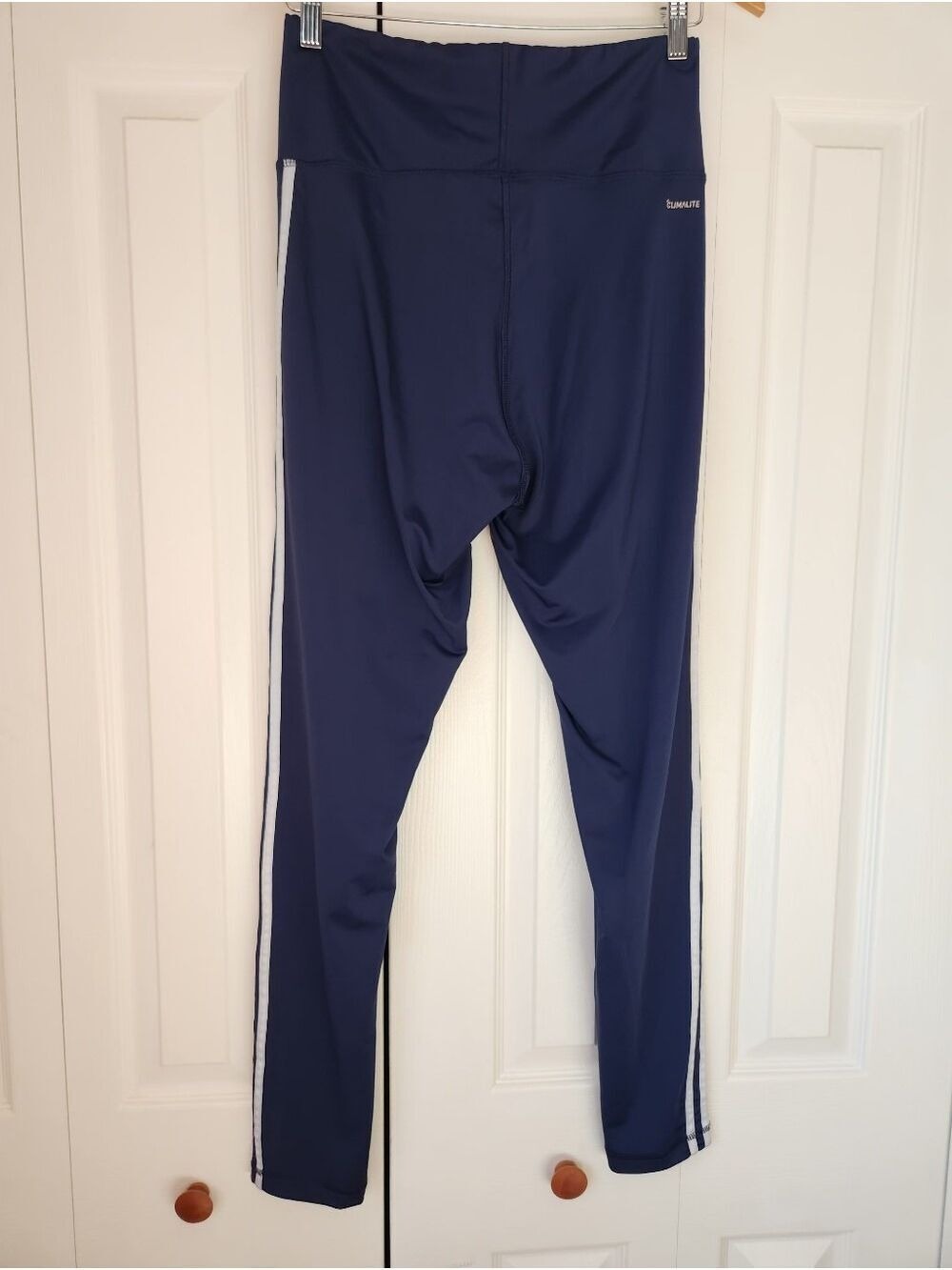Adidas Climalite Women's Medium Navy Blue 3-Stripe Athletic Leggings DQ3076 - Picture 5 of 12